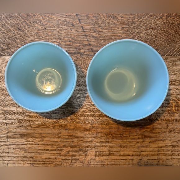 Fire King SET Delphite Blue Splash Proof Nesting Mixing Bowls - Picture 2 of 10